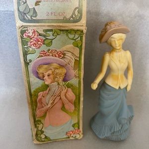 On The Avenue Vintage Avon Box with Lady Dress in Victorian Area